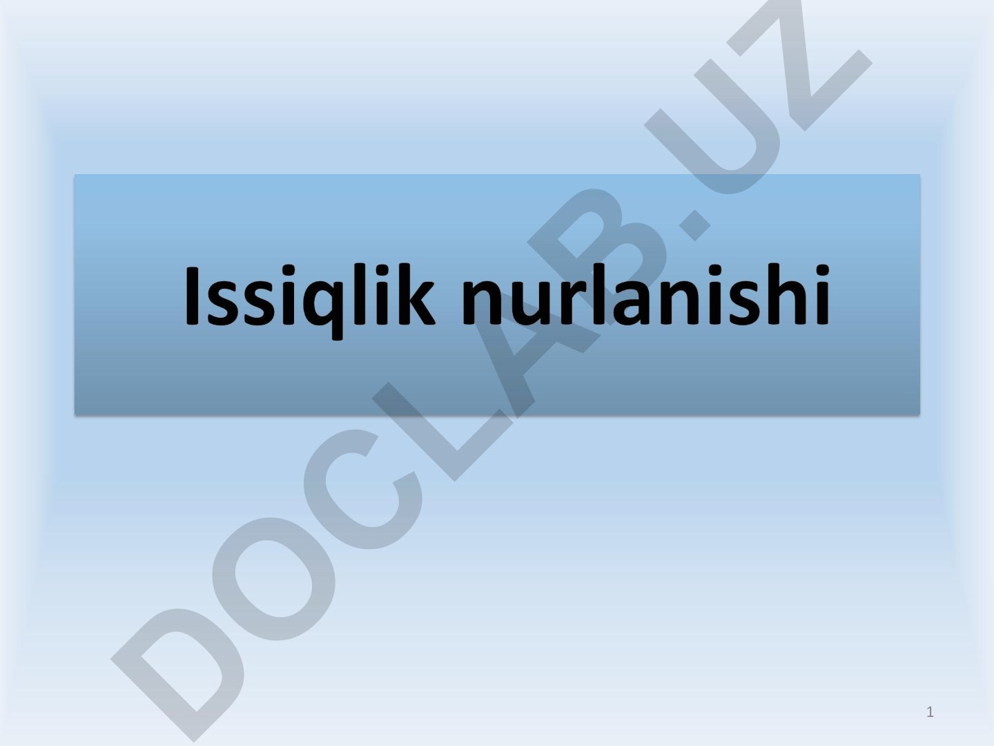 Issiqlik nurlanishi va absolyut qora jism qonunlari