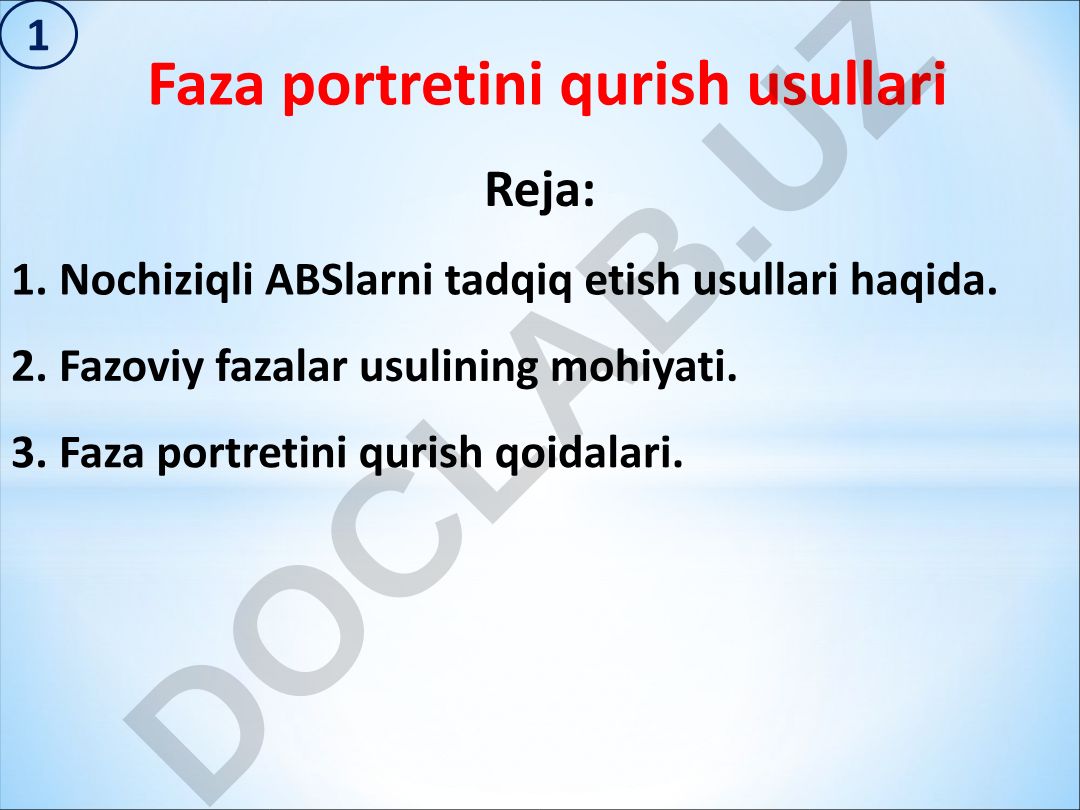 Faza portretini qurish usullari