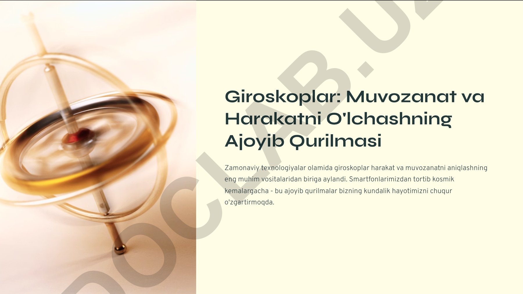 Giroskoplar: Muvozanat va Harakatni O'lchashning Ajoyib Qurilmasi