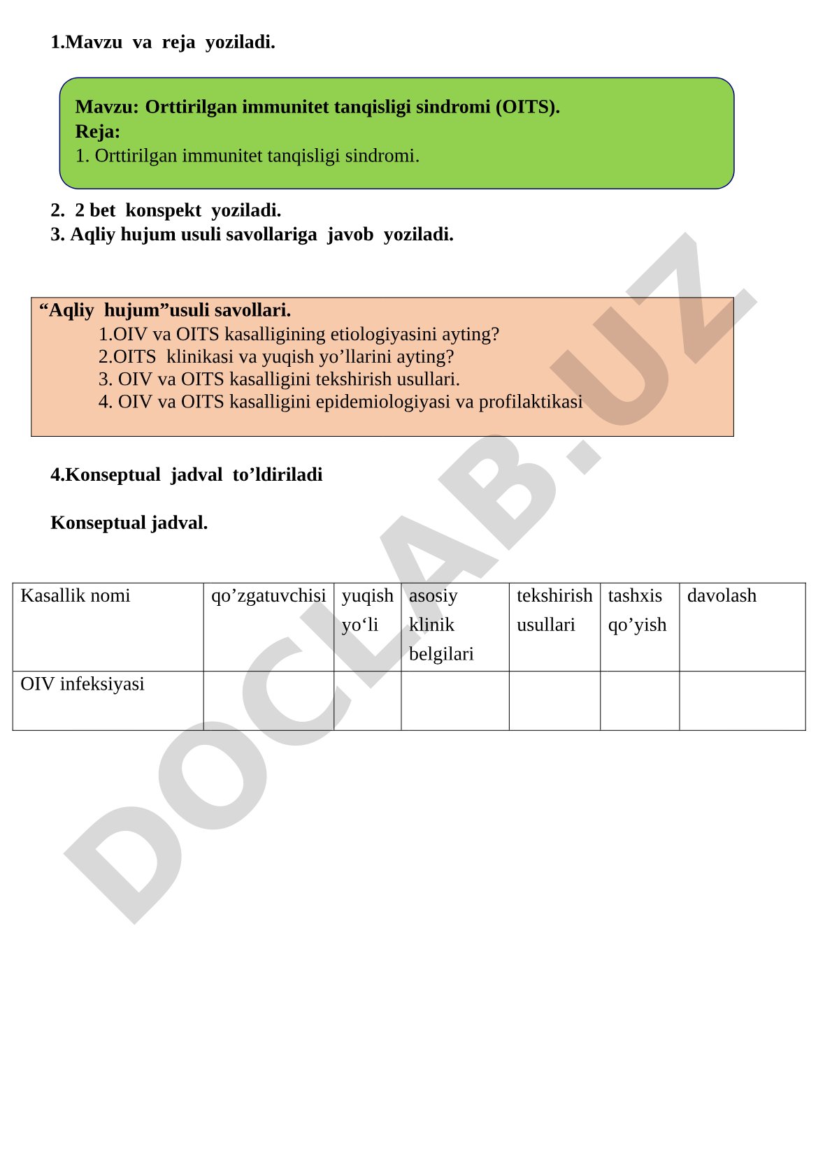 Orttirilgan immunitet tanqisligi sindromi (OITS)