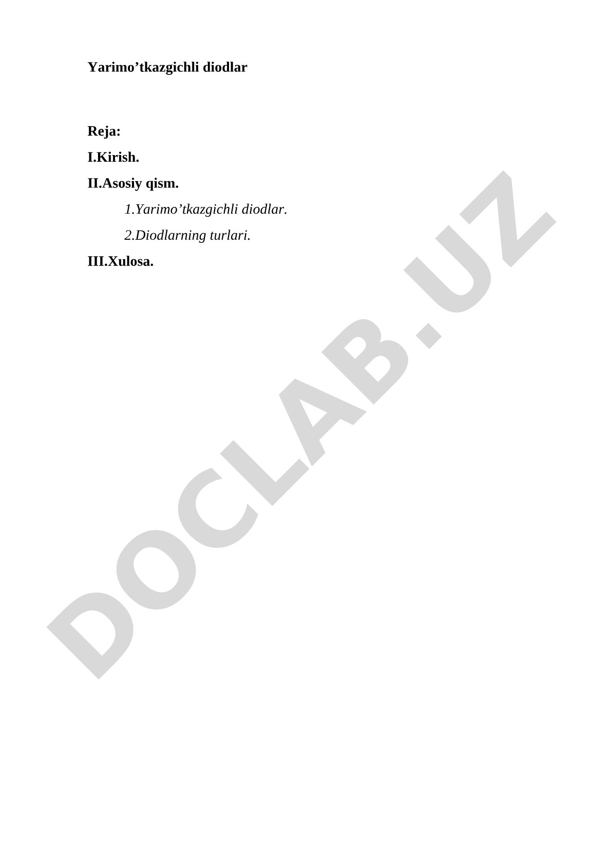 Yarimo'tkazgichli diodlar