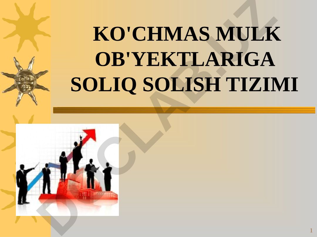Ko'chmas mulk ob'yektlariga soliq solish tizimi va qo'shilgan qiymat solig'i