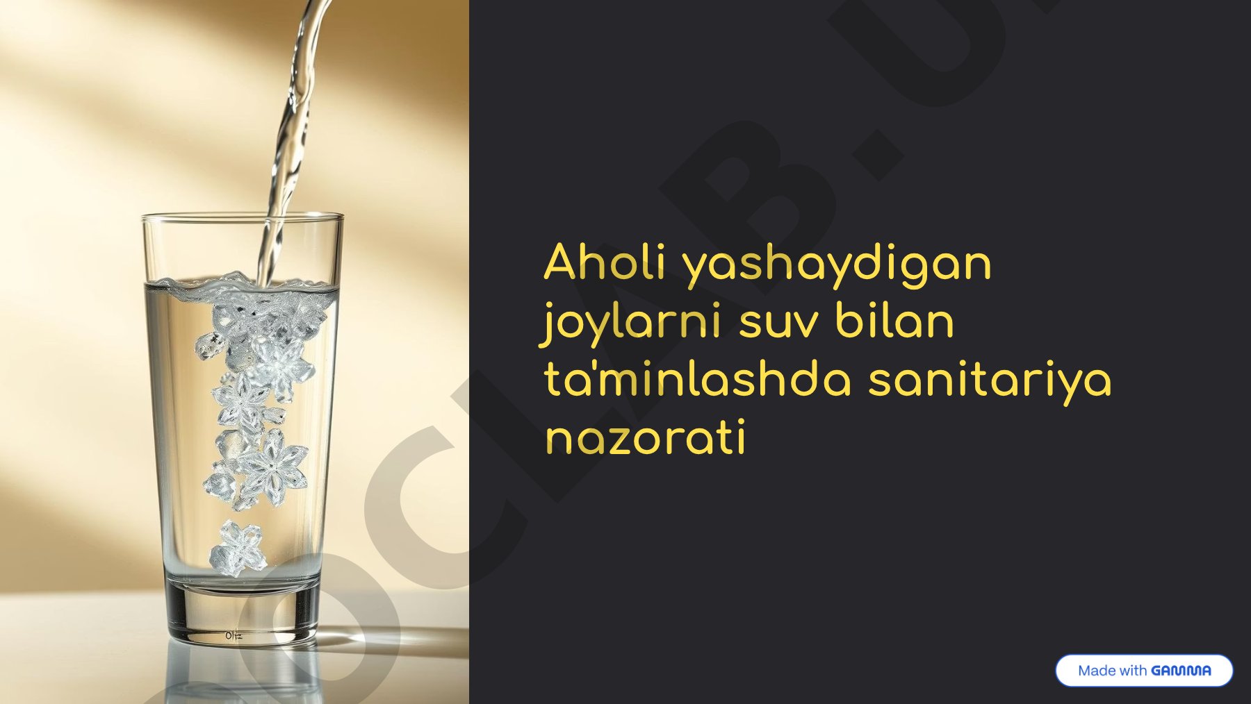 Aholi yashaydigan joylarni suv bilan ta'minlashda sanitariya nazorati
