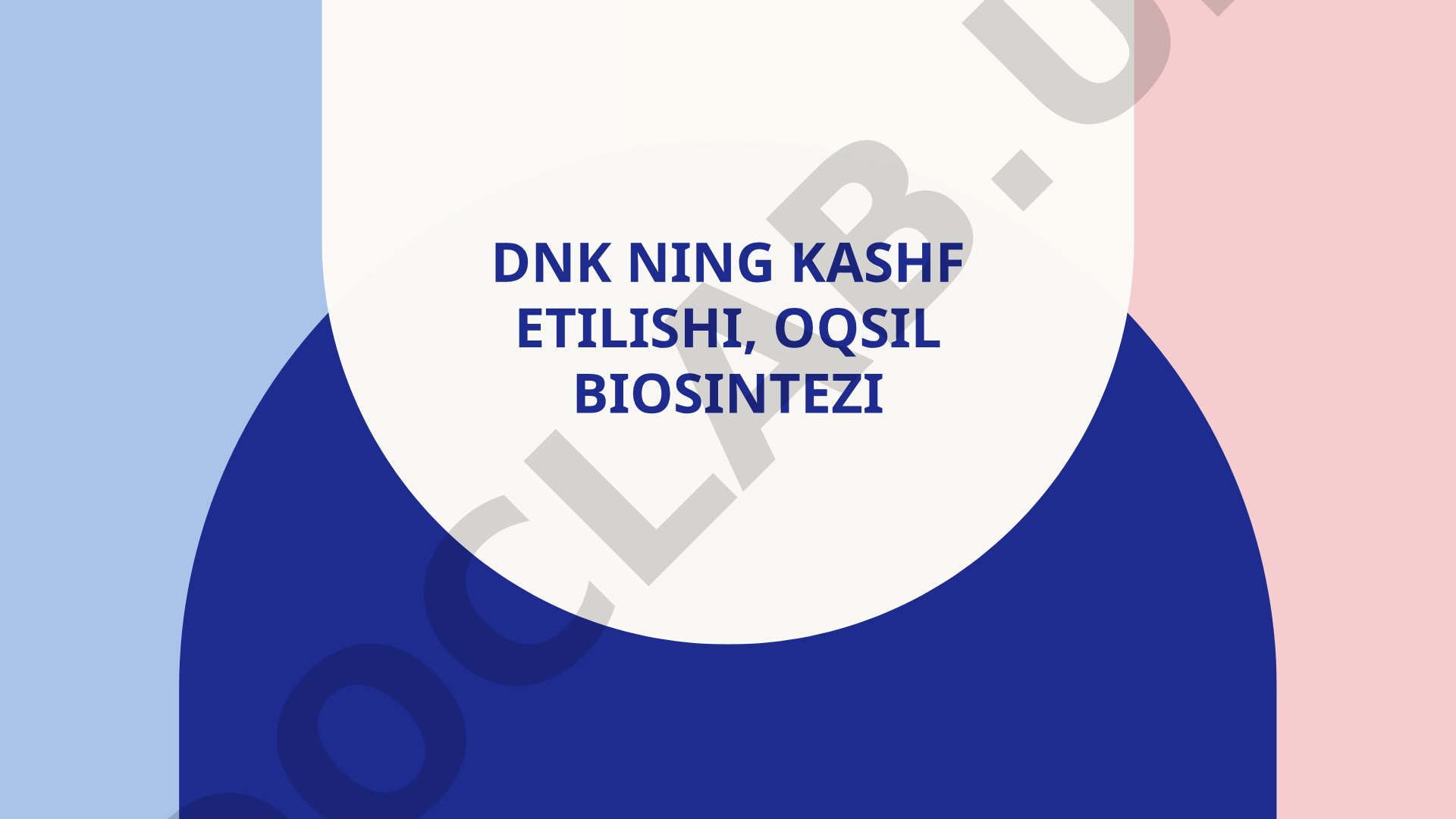 DNKning kashf etilishi, tuzilishi, replikatsiyasi va oqsil biosintezi