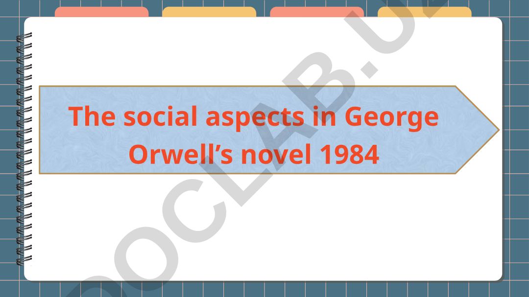 The social aspects in George Orwell’s novel 1984