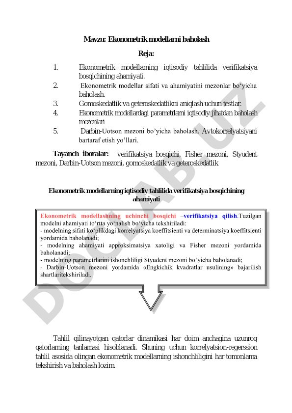 Ekonometrik modellarni baholash