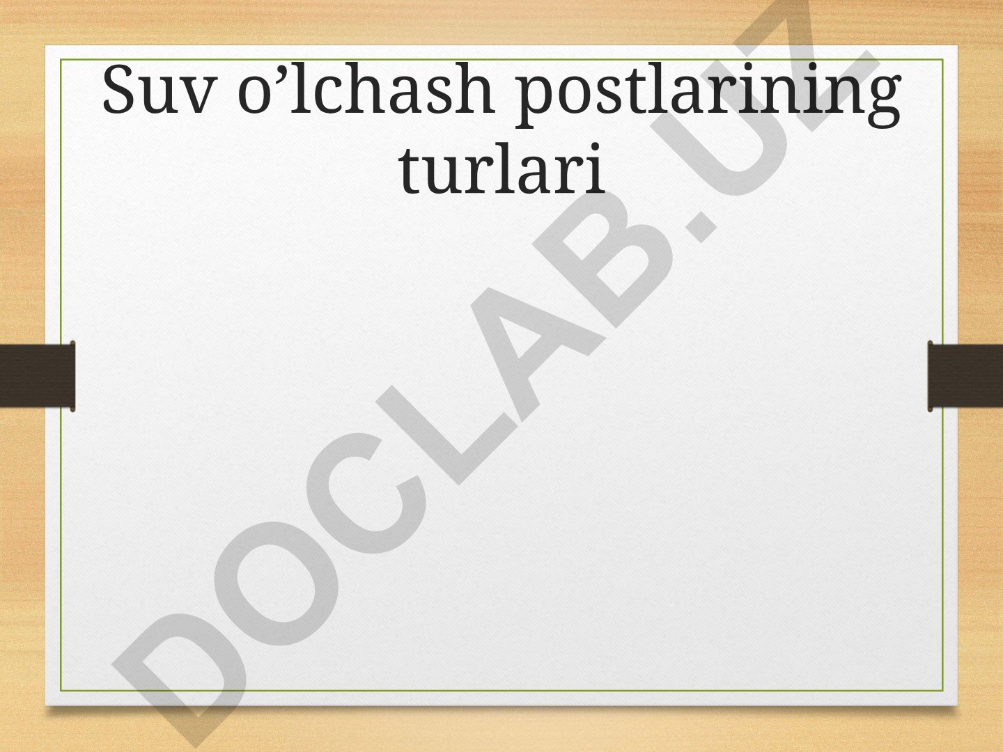 Suv o'lchash postlarining turlari va xalqaro standartlar