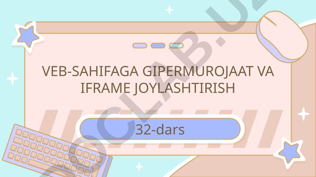 Veb-sahifaga gipermurojaat va iframe joylashtirish