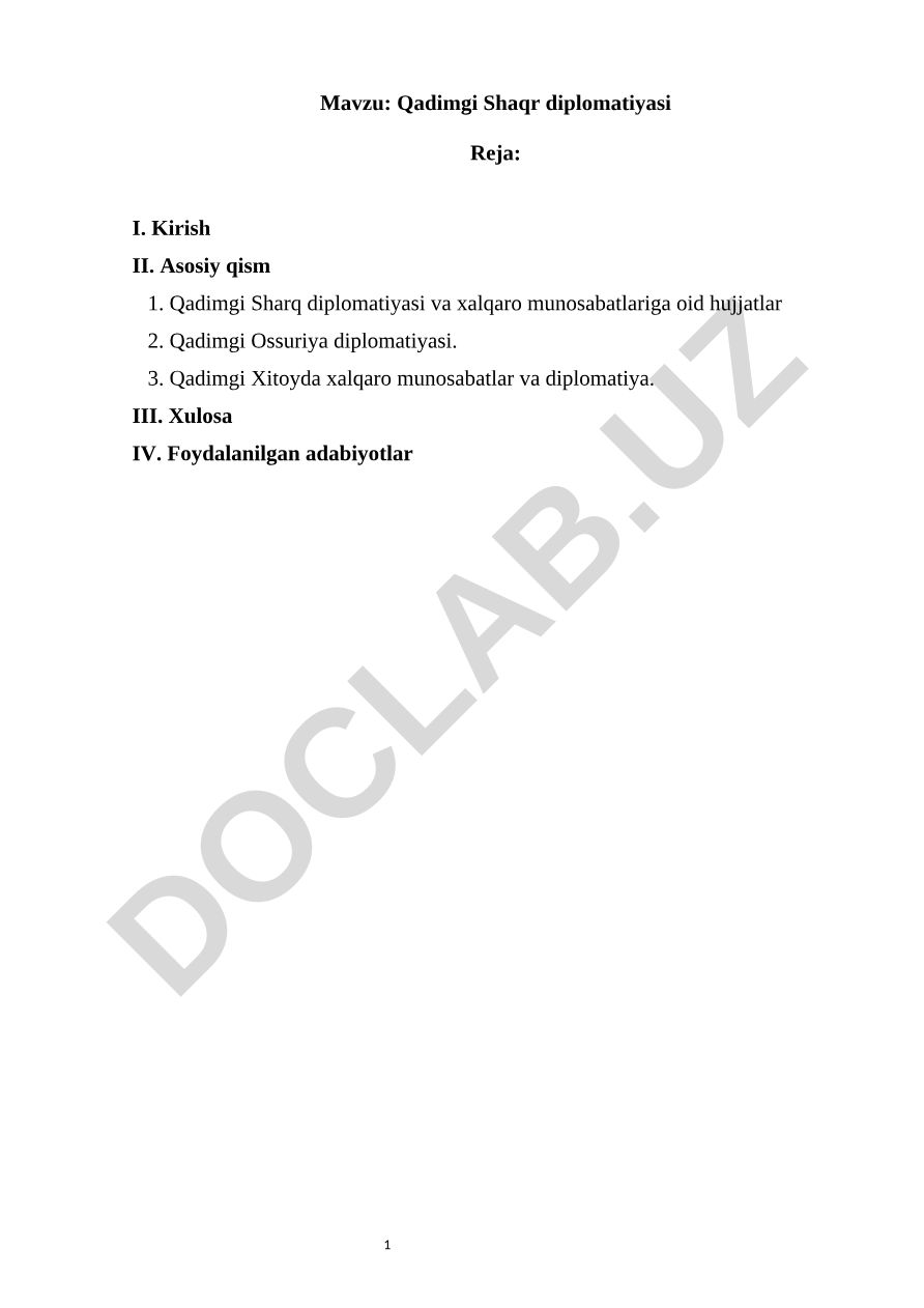 Qadimgi Shaqr diplomatiyasi