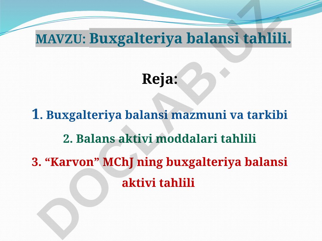 Buxgalteriya balansi tahlili