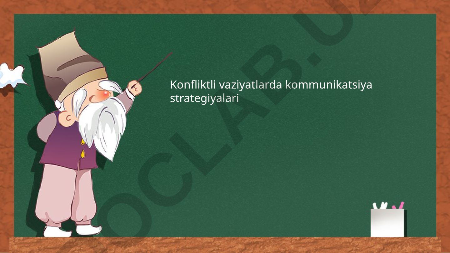 Konfliktli vaziyatlarda kommunikatsiya strategiyalari