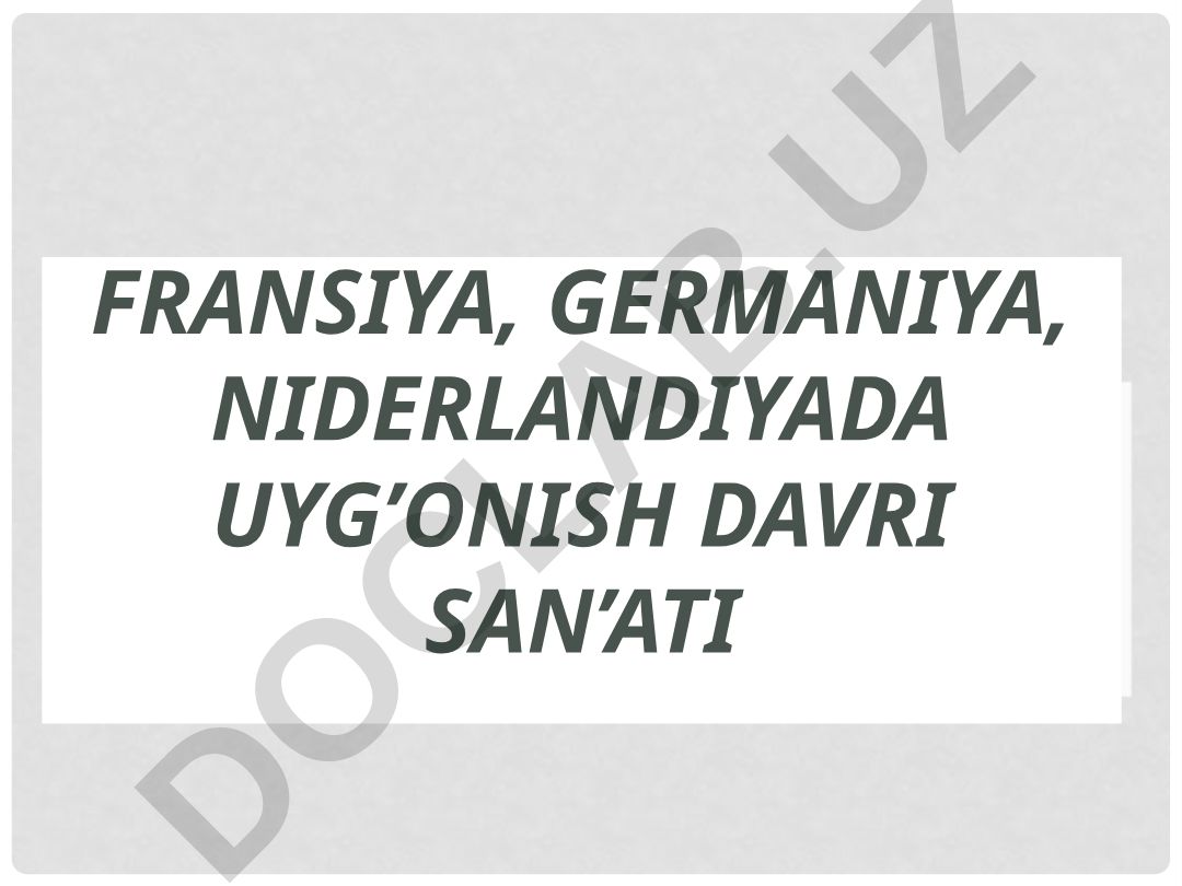 Fransiya, Germaniya, Niderlandiyada Uyg'onish Davri San'ati