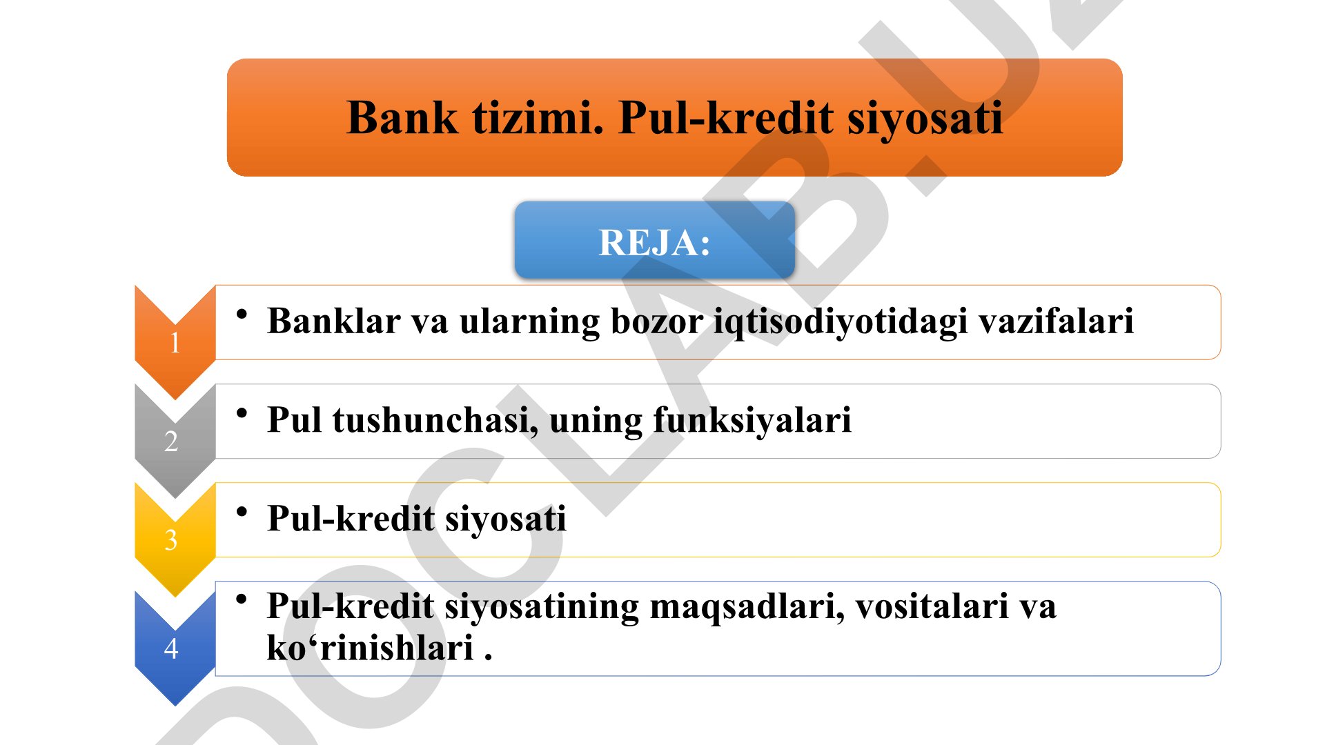 Bank tizimi va pul-kredit siyosati