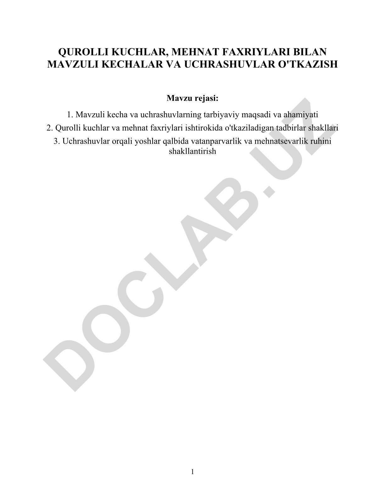 Qurolli kuchlar va mehnat faxriylari bilan mavzuli kechalar va uchrashuvlar