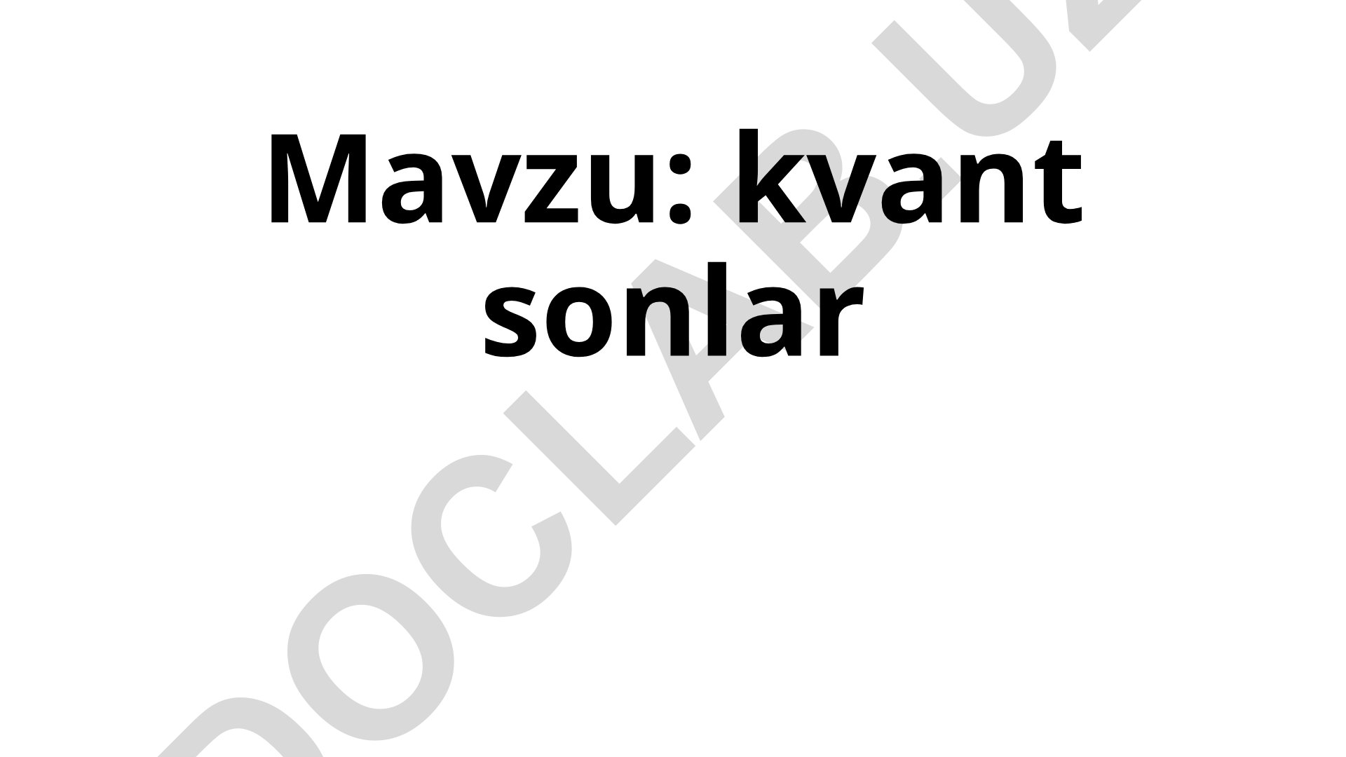 Kvant sonlar