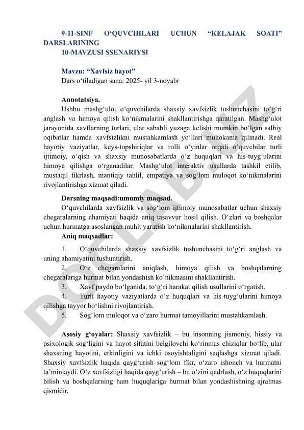 Xavfsiz hayot