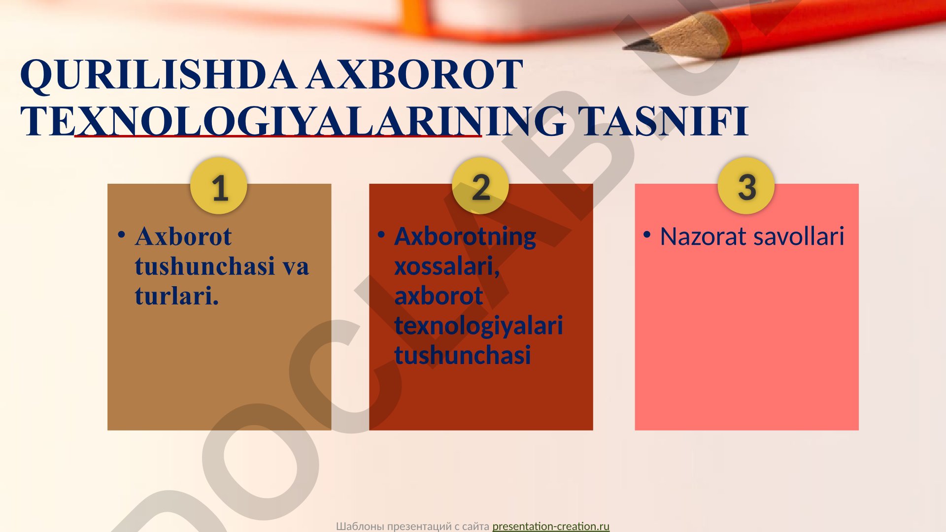Axborot texnologiyalari tushunchasi va tasnifi