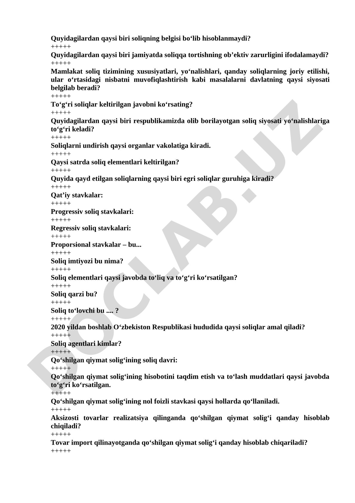 Soliq tizimi va soliq elementlari