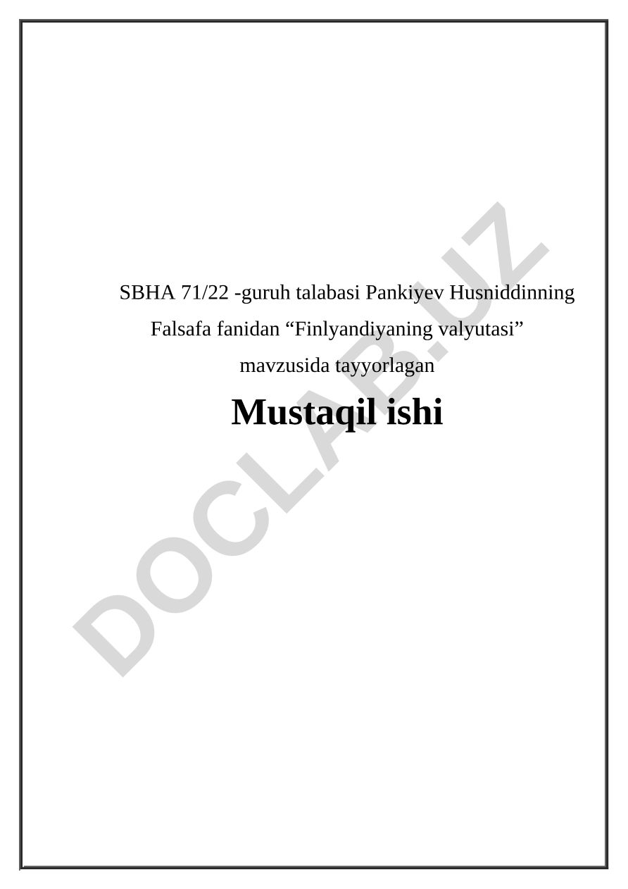 Finlandiya valyutasi