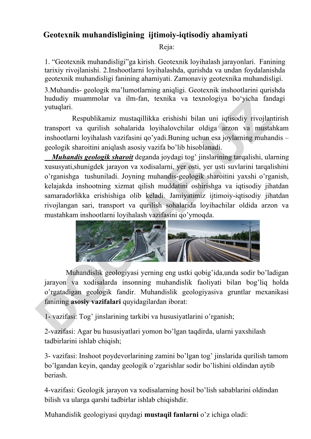 Geotexnik muhandisligining ijtimoiy-iqtisodiy ahamiyati