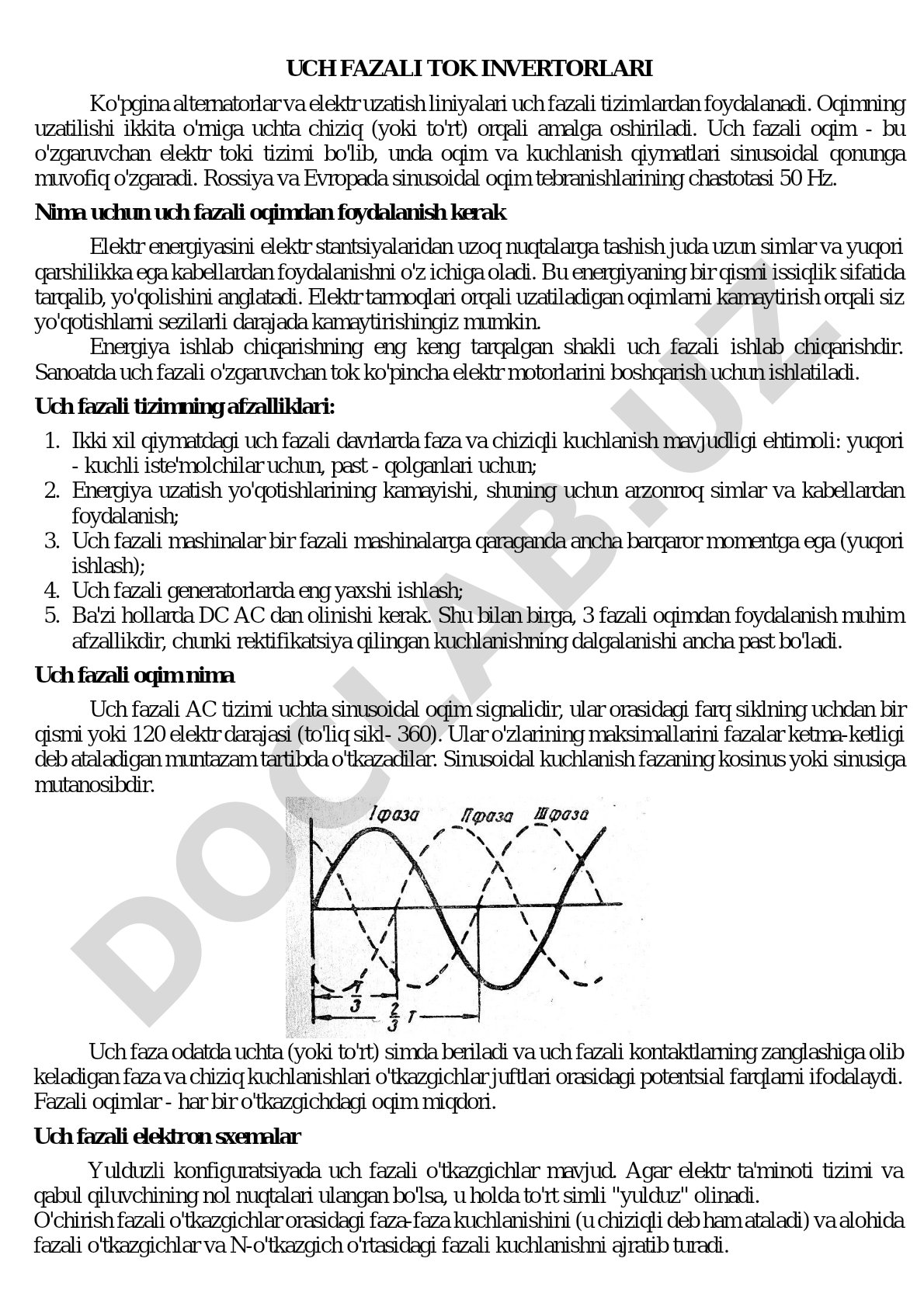 Uch fazali tok invertorlari