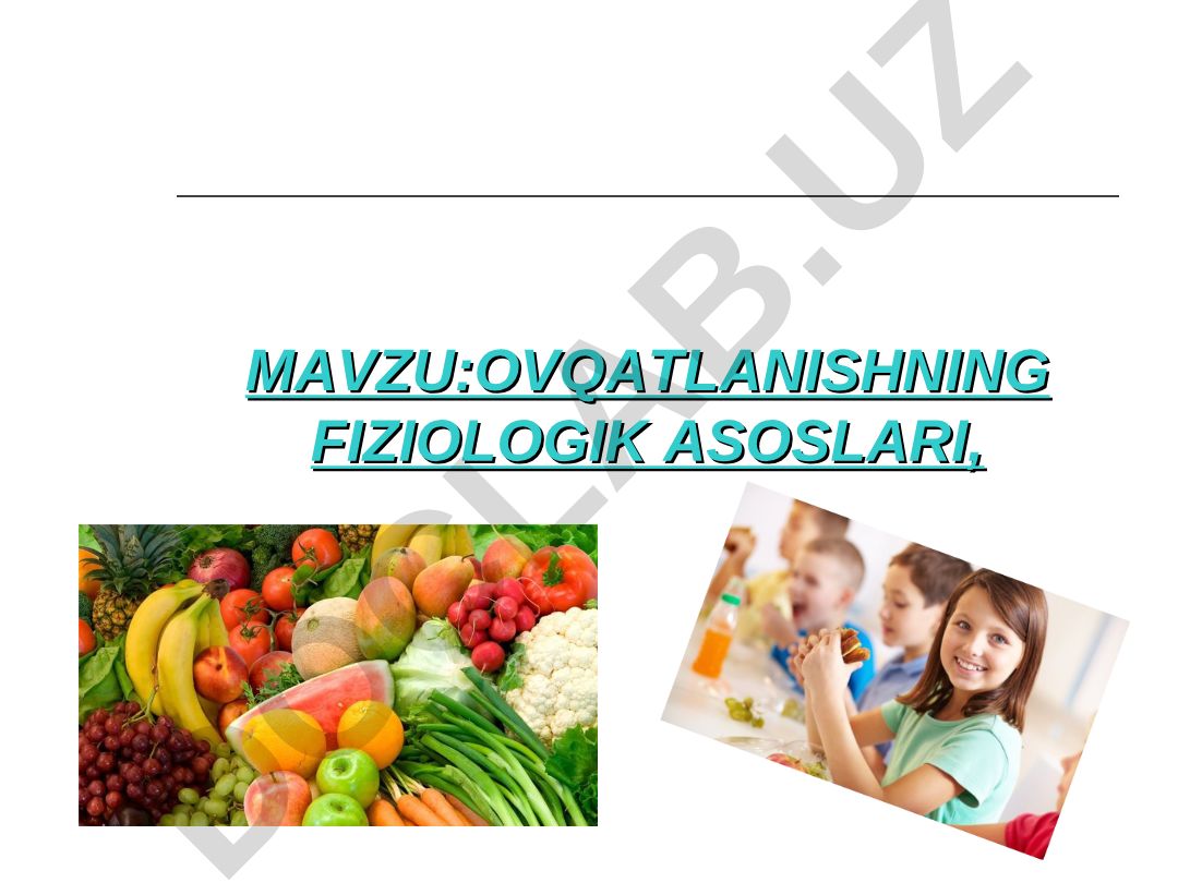 Ovqatlanishning fiziologik asoslari
