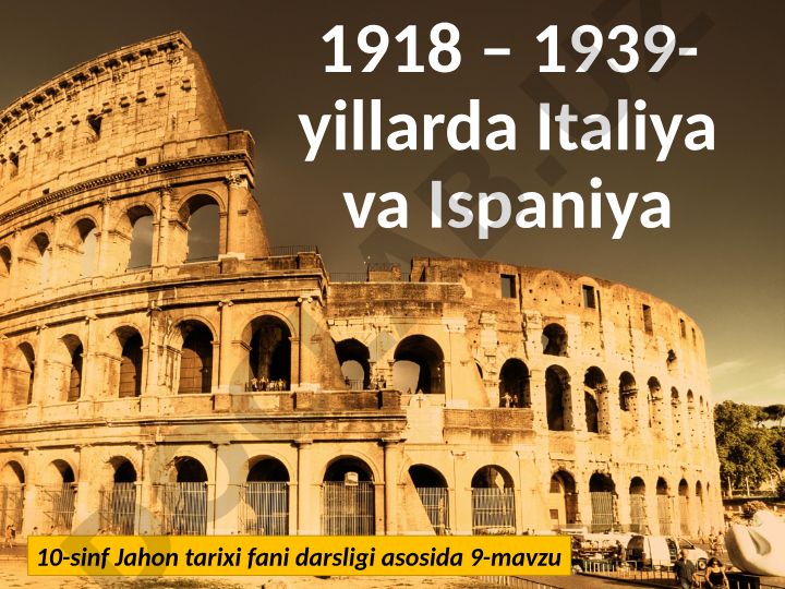 1918-1939-yillarda Italiya va Ispaniya tarixi