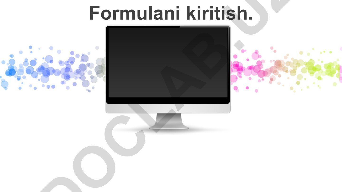 Excelda formulalarni kiritish va o'nli kasrlarni kamaytirish
