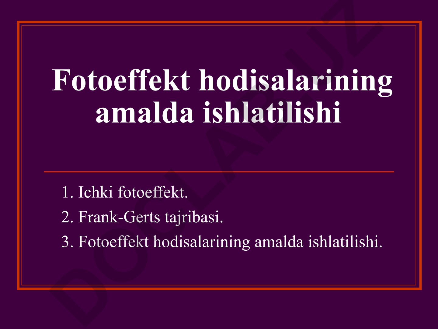 Fotoeffekt hodisalarining amalda ishlatilishi