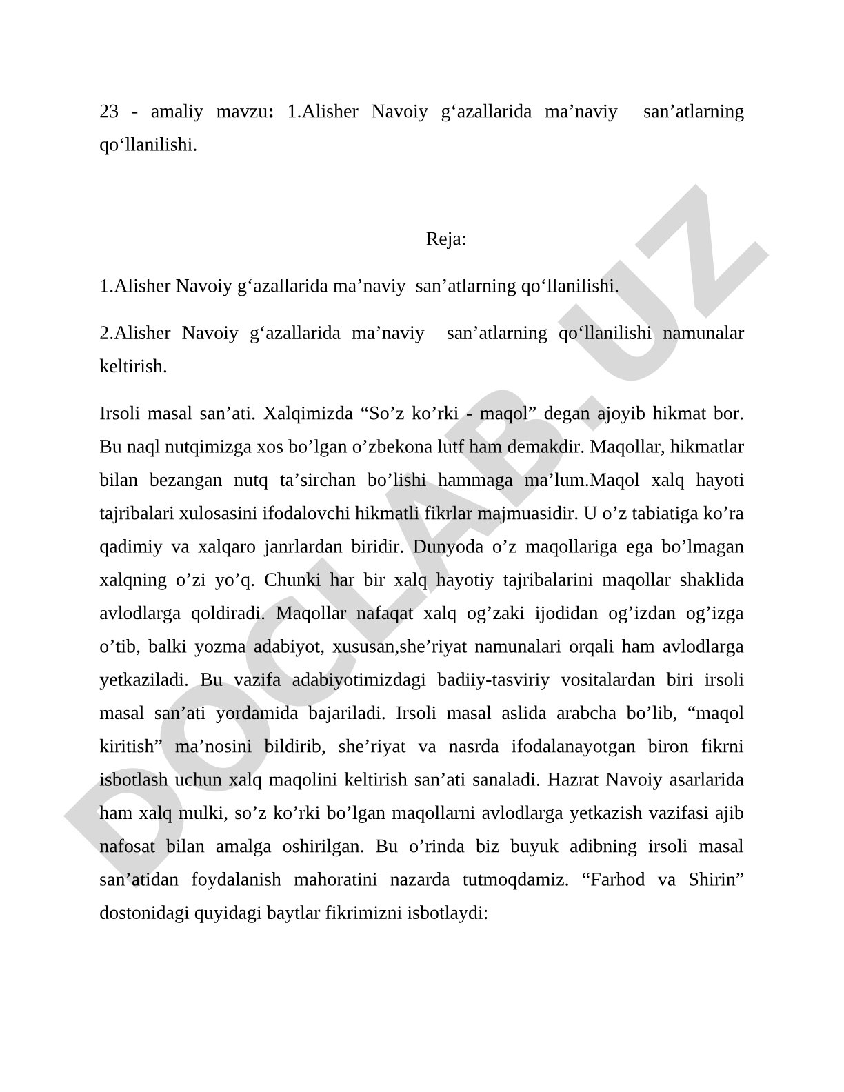 Alisher Navoiy g'azallarida ma'naviy san'atlarning qo'llanilishi