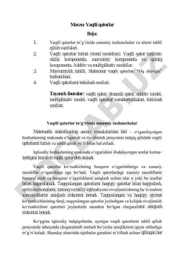 Vaqtli qatorlar