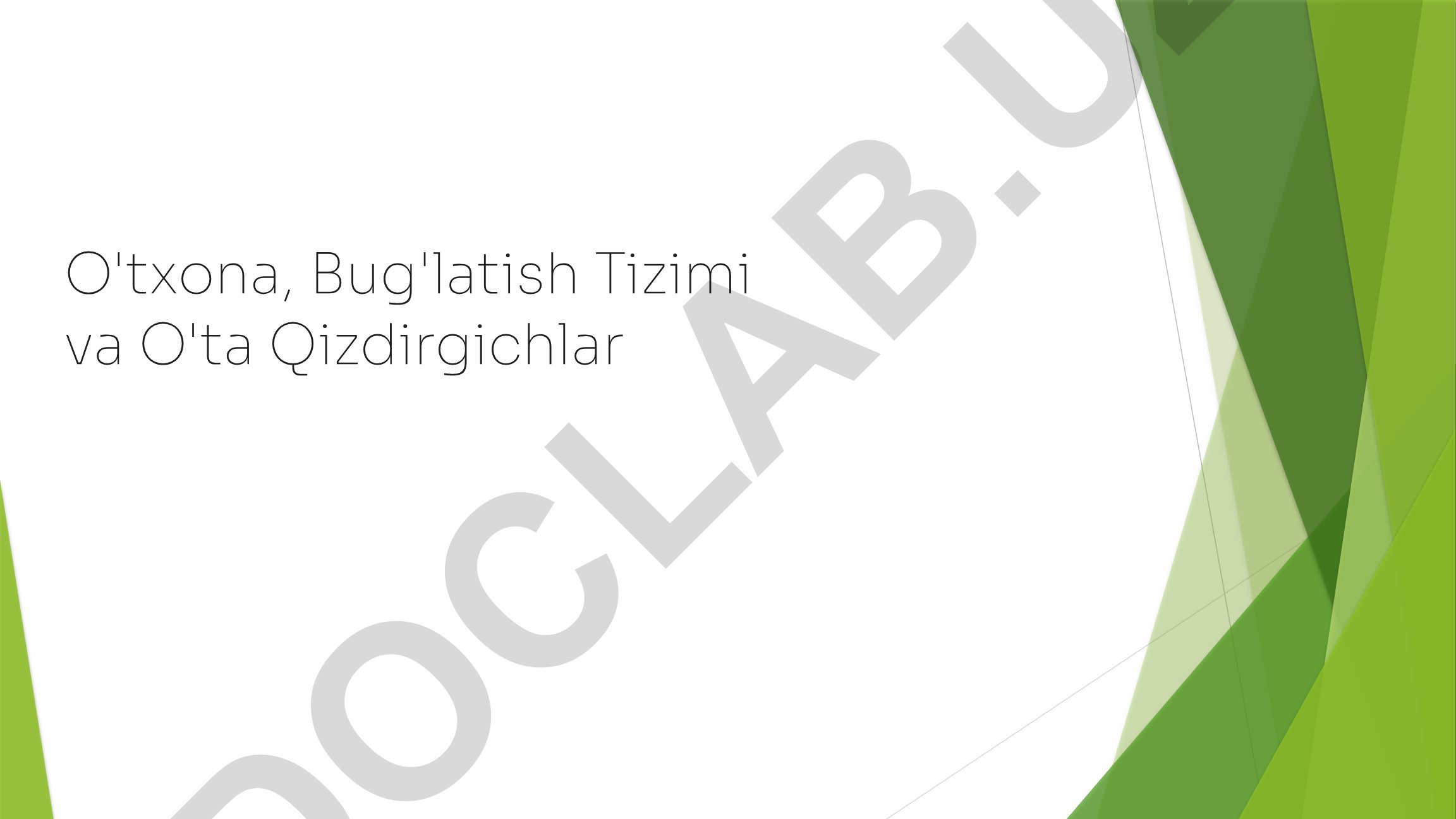 O'txona, Bug'latish Tizimi va O'ta Qizdirgichlar