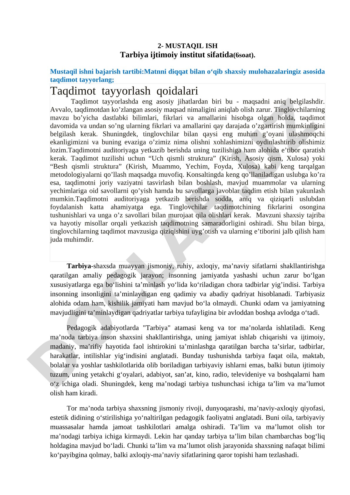 Tarbiya ijtimoiy institut sifatida