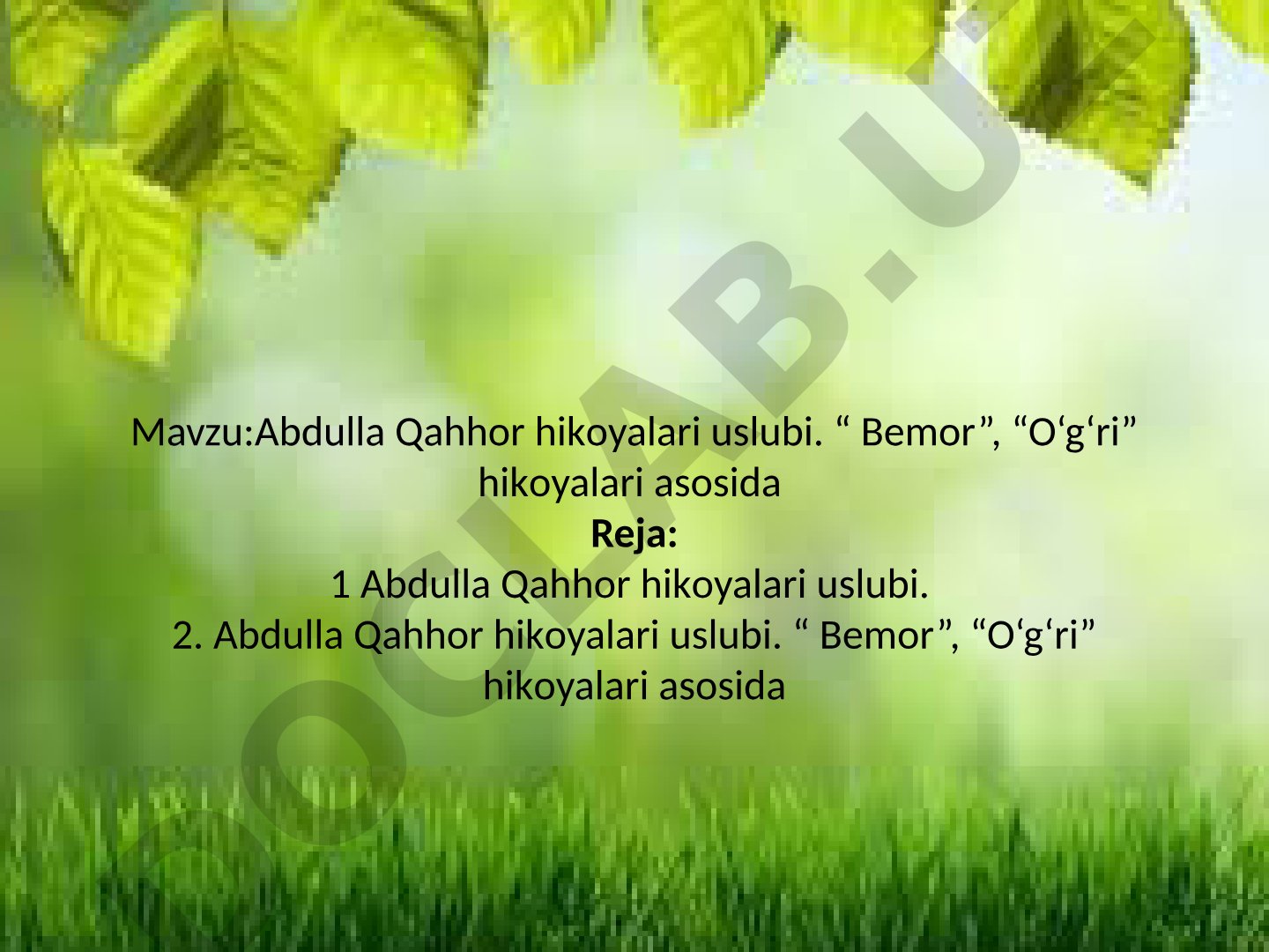 Аbdullа Qаhhоr hikоyalаri uslubi. “Bеmоr”, “O‘g‘ri” hikоyalаri аsоsidа