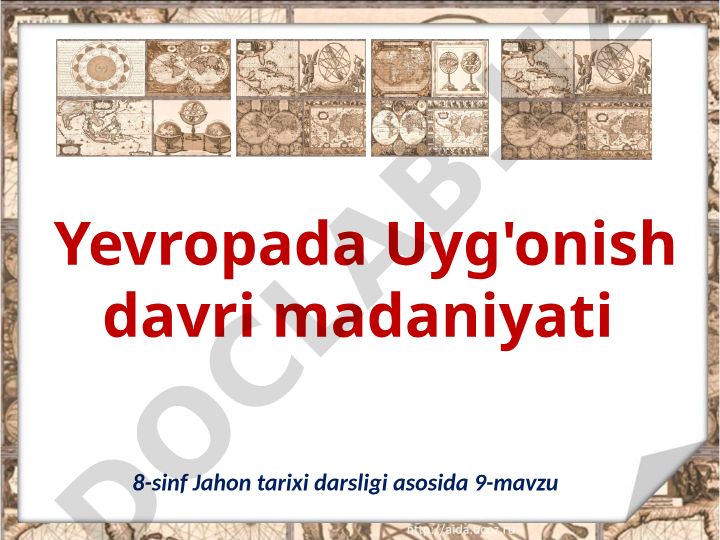 Yevropada Uyg'onish davri madaniyati