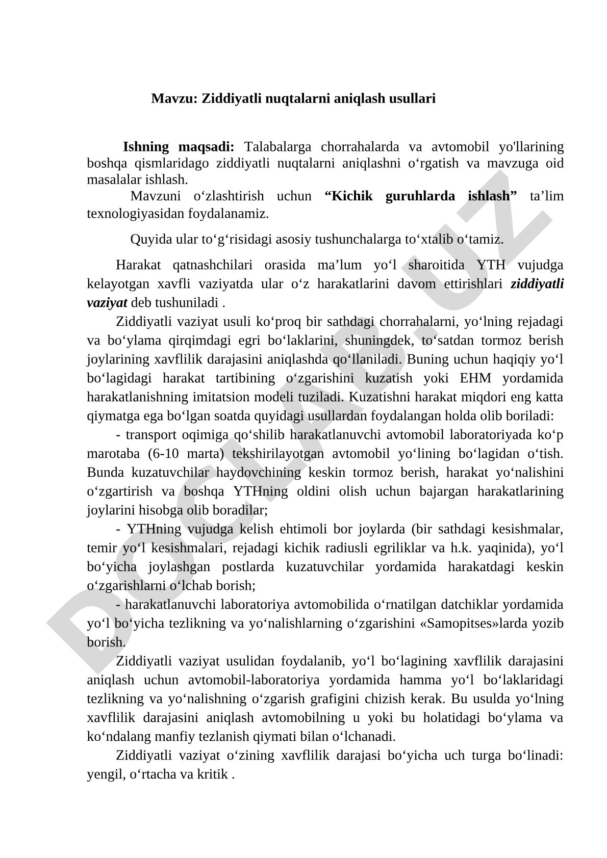 Ziddiyatli nuqtalarni aniqlash usullari