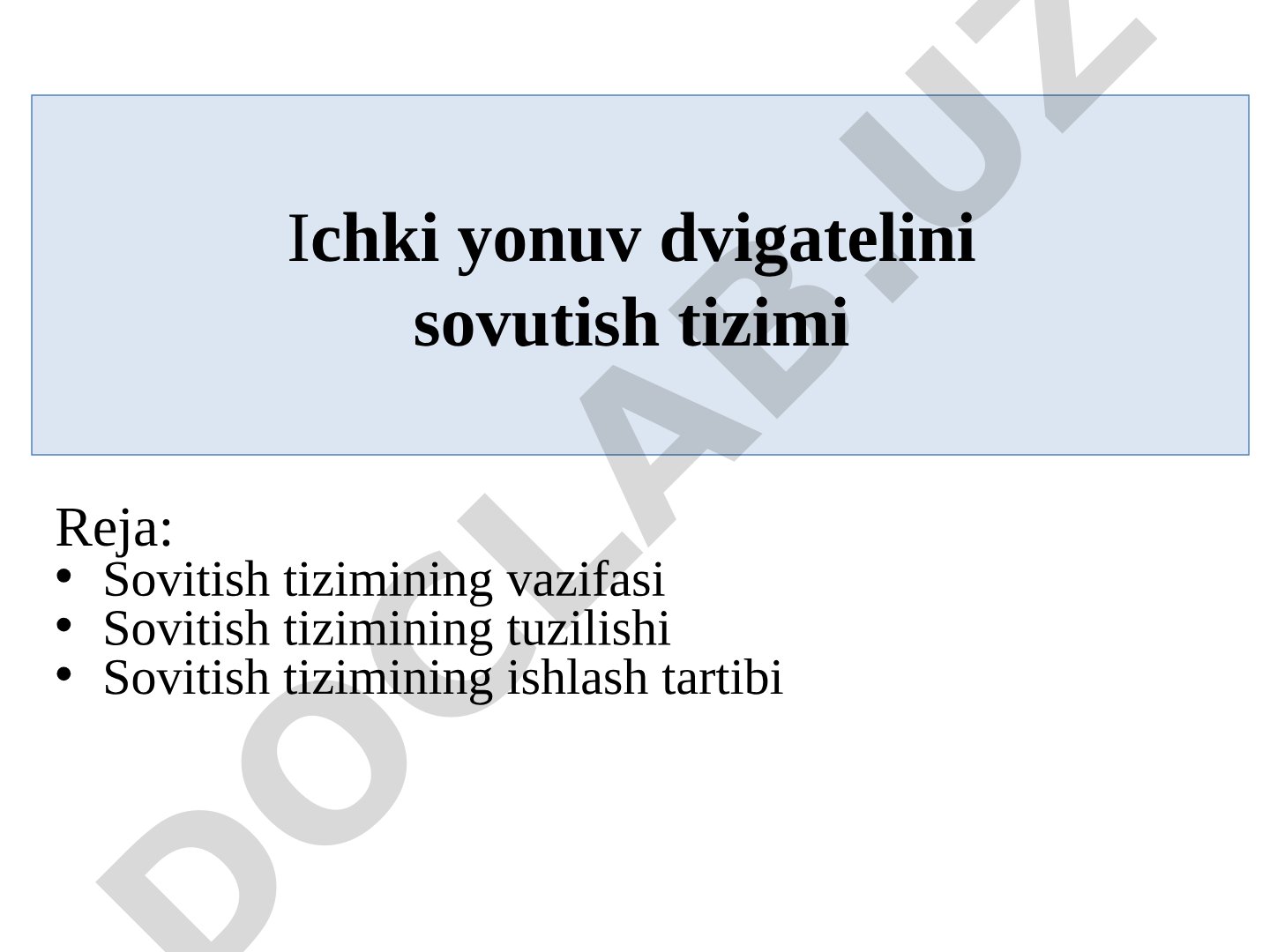 Ichki yonuv dvigatelini sovutish tizimi