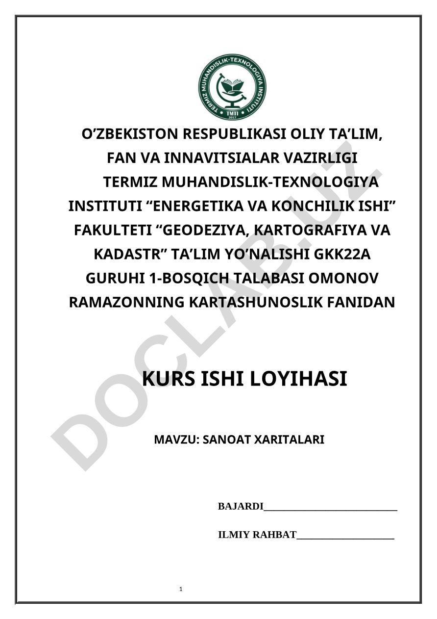 Sanoat xaritalari