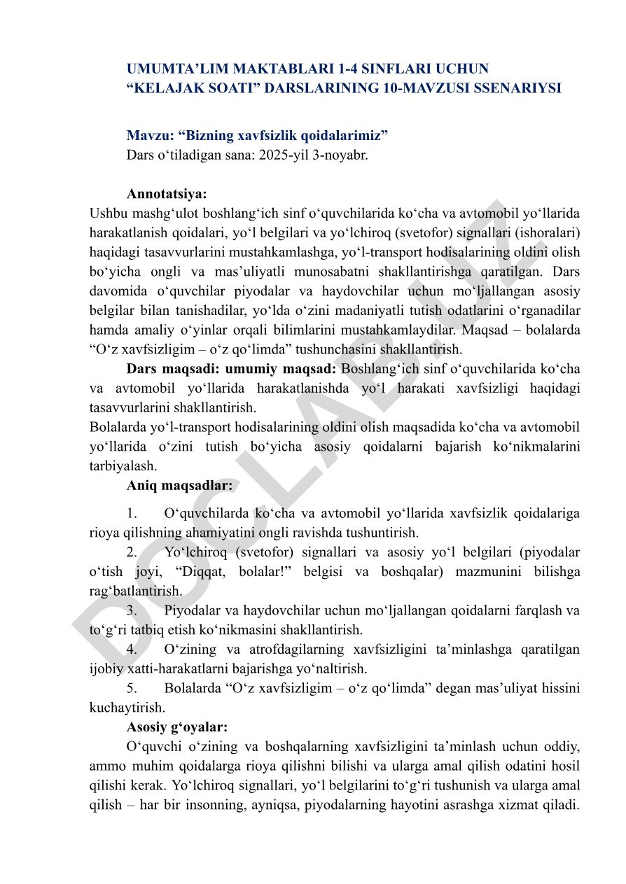 Bizning xavfsizlik qoidalarimiz