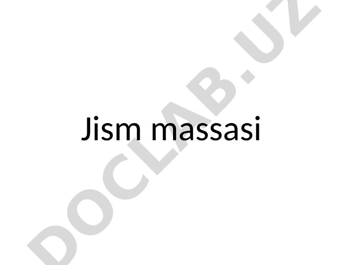 Jism massasi darsi
