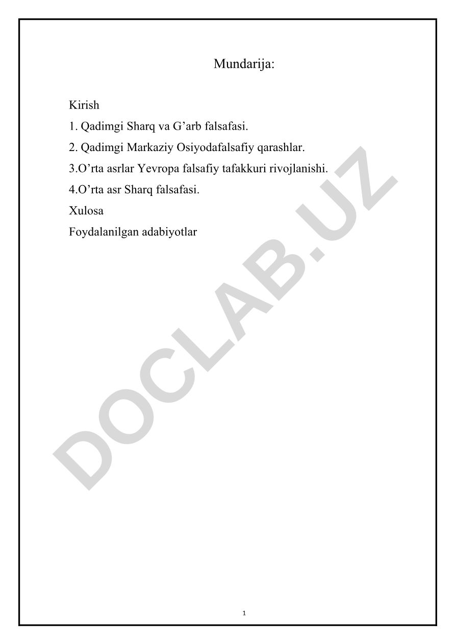 Qadimgi va O'rta asr falsafasi tarixi