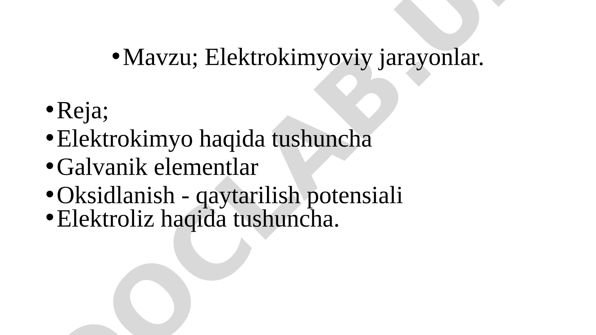 Elektrokimyoviy jarayonlar