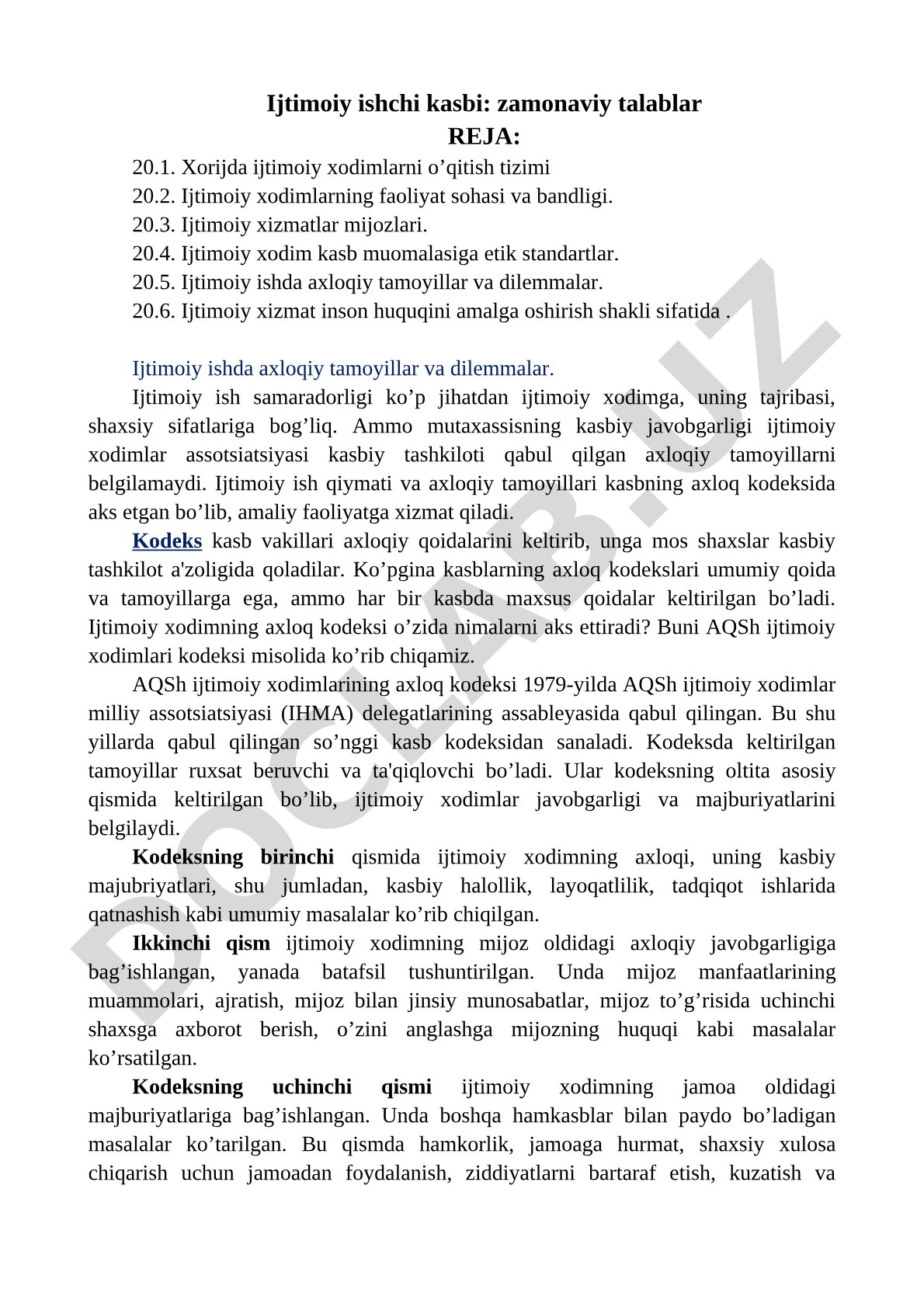 Ijtimoiy ishchi kasbi: zamonaviy talablar