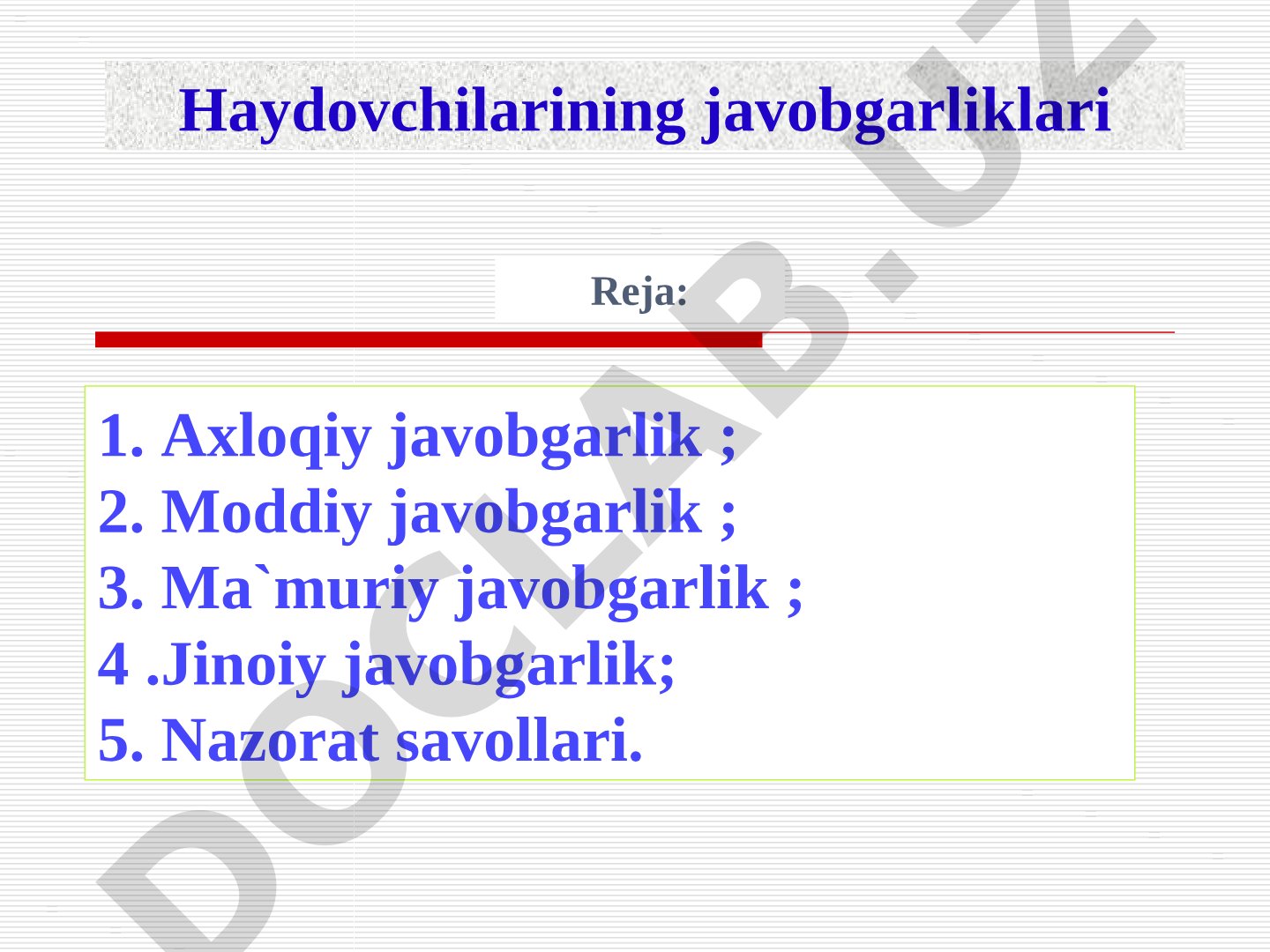 Haydovchilarning javobgarliklari