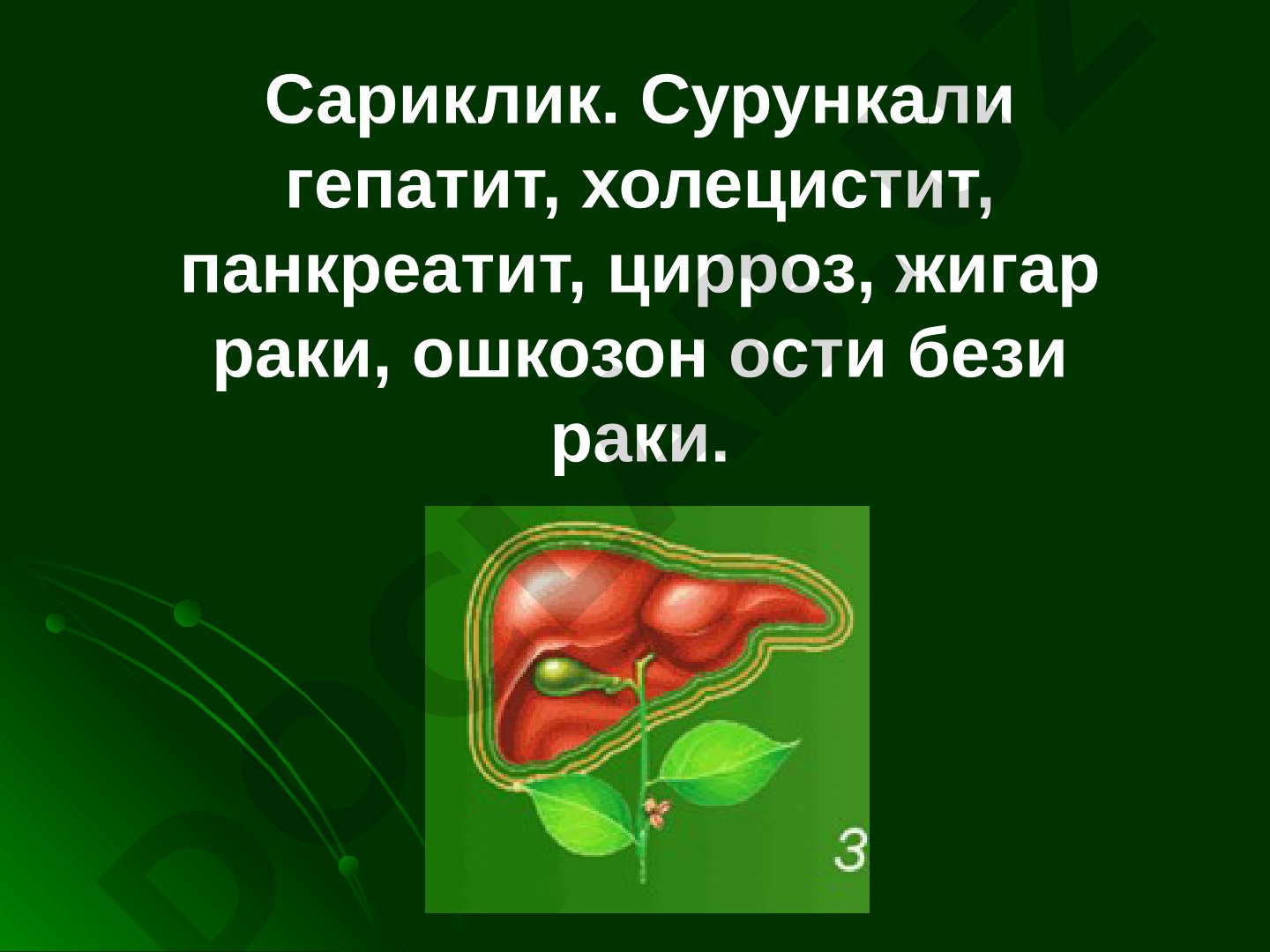 Сурункали гепатит, холецистит, панкреатит, цирроз, жигар раки