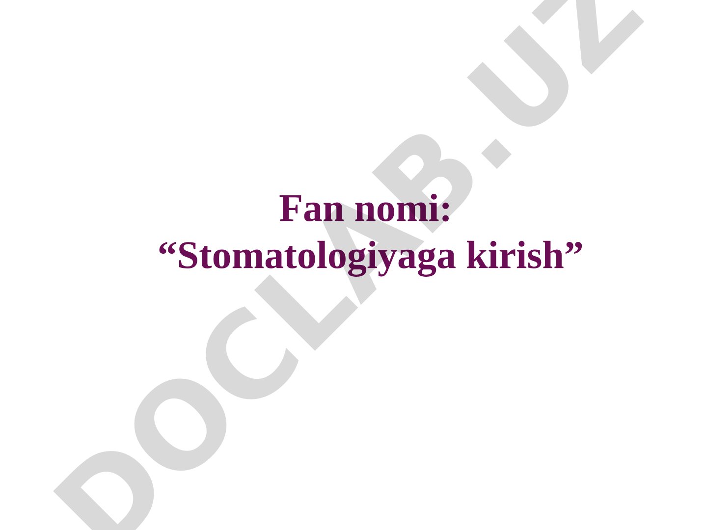 Yuz-jag‘ qismi shikastlangan bemorlarni yuz-jag‘ jarroxlik bo‘limida parvarish qilish