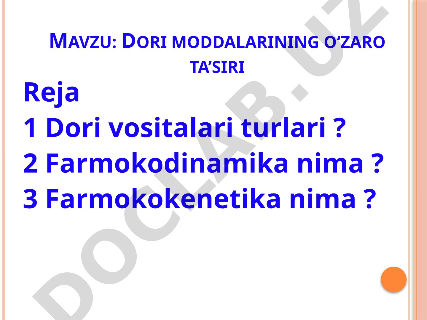 Dori moddalarining o'zaro ta'siri