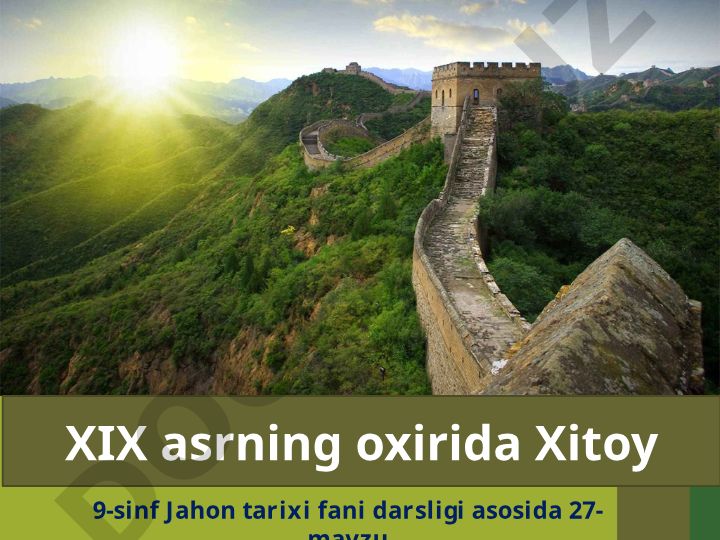 XIX asr oxirida Xitoyning yarimmustamlakaga aylantirilishi