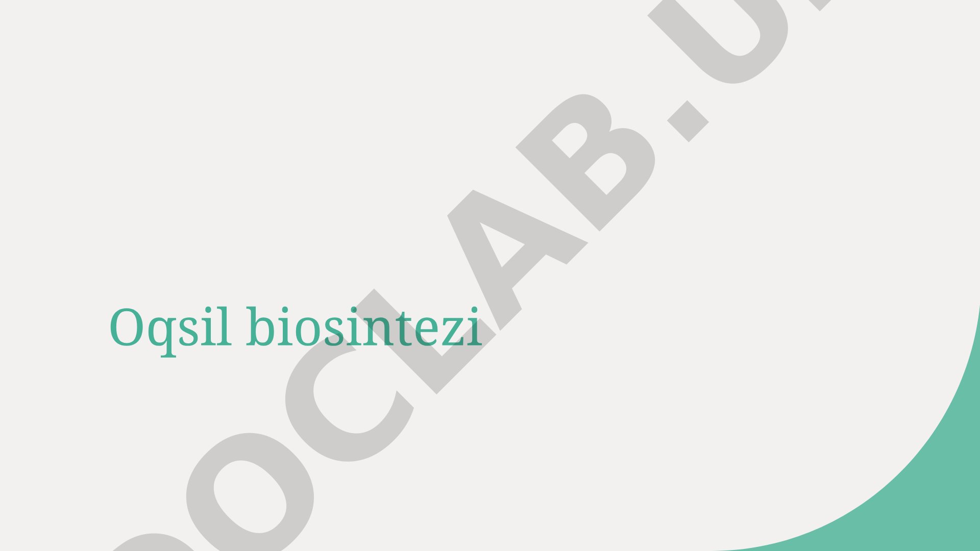 Oqsil biosintezi jarayonlari va ularning ahamiyati