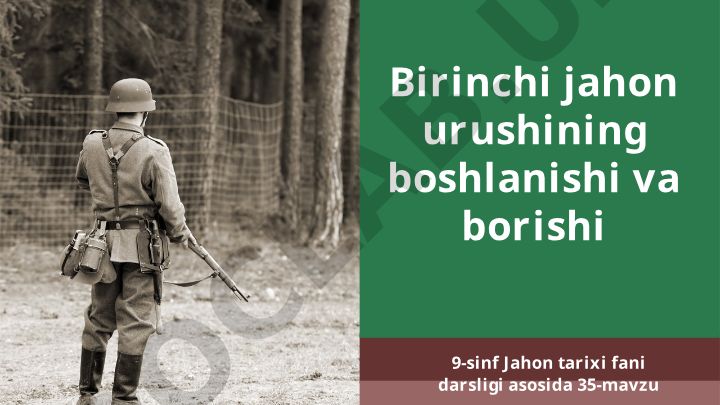 Birinchi jahon urushining boshlanishi va borishi